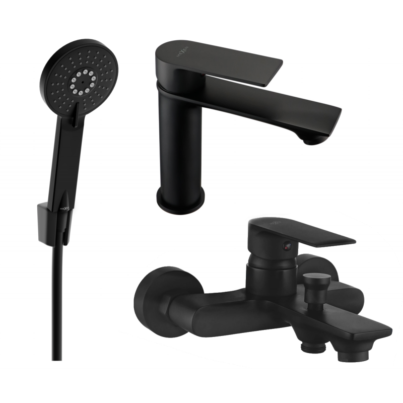 Mexen Royo Set de baie R40, negru - 72203R40-70