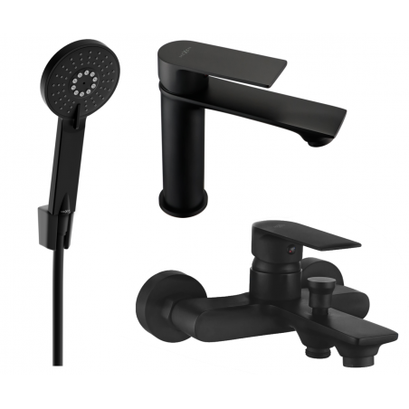 Mexen Royo Set de baie R40, negru - 72203R40-70