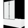 Mexen Cubik cadă dreptunghiulară de 170 x 70 cm cu panouri si paravan cu 2 aripi 120 cm, Model negru - 550317070X9212027070