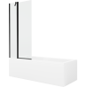 Mexen Cubik cadă rectangulară 150 x 70 cm cu carcasă și paravan cu 1 panou de 80 cm, transparent, negru - 550315070X9408117000
