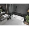Mexen Cubik téglalap alakú kád 150 x 70 cm burkolattal és 1-szárnyú paravánnal 80 cm, átlátszó, fekete - 550315070X9408117000