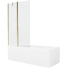 Mexen Cubik téglalap alakú kád 150 x 70 cm burkolattal és 1-szárnyú paravánnal 100 cm, áttetsző, arany - 550315070X9410115000