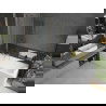 Mexen Cubik cadă dreptunghiulară 150 x 70 cm cu carcasă și paravan cu 1 canat 120 cm, transparent, auriu - 550315070X9412115000