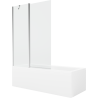 Mexen Cubik cadă dreptunghiulară 160 x 70 cm cu panou și paravan cu 1 aripă 120 cm, transparent, crom - 550316070X9412110100