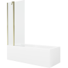 Mexen Cubik cadă dreptunghiulară 170 x 70 cm cu carcasă și paravan cu 1 canat 80 cm, transparent, auriu - 550317070X9408115000