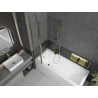 Mexen Cubik cadă dreptunghiulară 170 x 70 cm cu carcasă și paravan cu 1 canat 80 cm, transparent, auriu - 550317070X9408115000