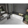 Mexen Cubik cadă dreptunghiulară 170 x 70 cm cu carcasă și paravan cu 1 canat 80 cm, transparent, auriu - 550317070X9408115000