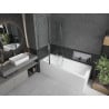 Mexen Cubik cadă dreptunghiulară 170 x 70 cm cu panou și paravan cu 1 aripă 100 cm, transparent, crom - 550317070X9410110100