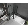 Mexen Cubik cadă dreptunghiulară de 170 x 70 cm cu panouri si paravan cu 1 aripă 120 cm, Model negru - 550317070X9412117070