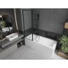 Mexen Cubik cadă dreptunghiulară de 170 x 70 cm cu panouri si paravan cu 1 aripă 120 cm, Model negru - 550317070X9412117070