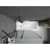 Mexen Cubik cadă dreptunghiulară de 170 x 70 cm cu panouri si paravan cu 1 aripă 120 cm, Model negru - 550317070X9412117070