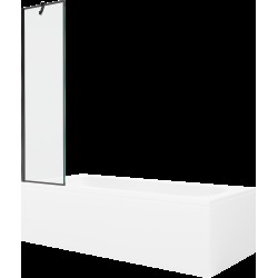 Mexen Vega cadă dreptunghiulară de 150 x 70 cm cu panouri si paravan cu 1 aripă 50 cm, Model negru - 550115070X9505007070