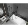 Mexen Vega cadă dreptunghiulară de 150 x 70 cm cu panouri si paravan cu 1 aripă 50 cm, Model negru - 550115070X9505007077
