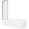 Mexen Vega cadă dreptunghiulară 150 x 70 cm cu carcasă și paravan cu un panou de 60 cm, model negru - 550115070X9506007070