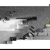 Mexen Vega cadă dreptunghiulară de 150 x 70 cm cu panouri si paravan cu 1 aripă 60 cm, Model negru - 550115070X9506007077