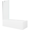 Mexen Vega téglalap alakú kád 150 x 70 cm burkolattal és 1-szárnyas paravánnal 70 cm, átlátszó, króm - 550115070X9507000001