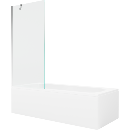 Mexen Vega cada dreptunghiulară 150 x 70 cm cu carcasă și paravan cu 1 panou de 80 cm, transparent, crom