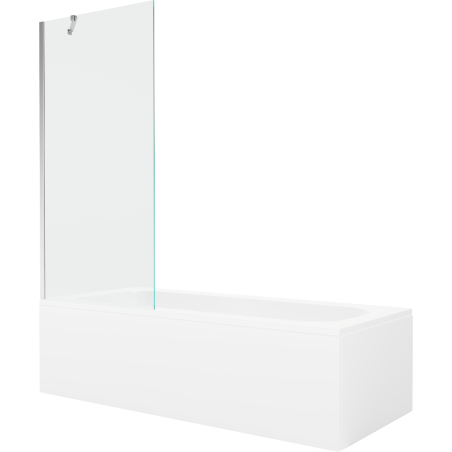 Mexen Vega téglalap alakú kád 150 x 70 cm burkolattal és 1-szárnyú paravánnal 80 cm, átlátszó, króm - 550115070X9508000001