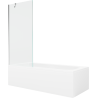 Mexen Vega téglalap alakú kád 150 x 70 cm burkolattal és 1-szárnyú paravánnal 80 cm, átlátszó, króm - 550115070X9508000001