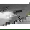 Mexen Vega cadă dreptunghiulară 150 x 70 cm cu panou și paravan cu 1 aripă 80 cm, transparent, negru - 550115070X9508000070