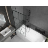 Mexen Vega cadă dreptunghiulară 150 x 70 cm cu cadă și paravan cu un panel de 80 cm, model negru - 550115070X9508007077
