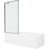 Mexen Vega téglalap alakú kád 150 x 70 cm burkolattal és 1 szárnyas paravánnal, 90 cm, fekete mintás - 550115070X9509007070