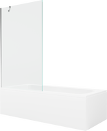 Mexen Vega cadă dreptunghiulară de 150 x 70 cm cu panouri si paravan cu 1 aripă 100 cm, transparent, crom - 550115070X9510000001