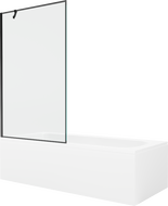 Mexen Vega téglalap alakú kád 150 x 70 cm burkolattal és 1-szárnyas paravánnal 100 cm, fekete minta - 550115070X9510007070