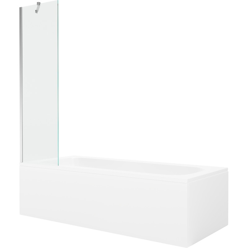 Mexen Vega cadă dreptunghiulară 160 x 70 cm cu carcasă și paravan de duș cu 1 canat 50 cm, transparent, crom