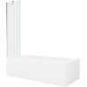 Mexen Vega cadă dreptunghiulară 160 x 70 cm cu mască și paravan cu 1 aripă 50 cm, transparent, crom - 550116070X9505000001