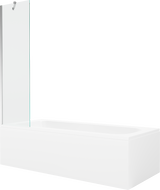 Mexen Vega téglalap alakú kád 160 x 70 cm-es burkolattal és 1-szárnyú paravánnal 50 cm, átlátszó, króm - 550116070X9505000001