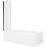 Mexen Vega cadă dreptunghiulară 160 x 70 cm cu mască și paravan cu 1 aripă, 50 cm, transparent, negru - 550116070X9505000070