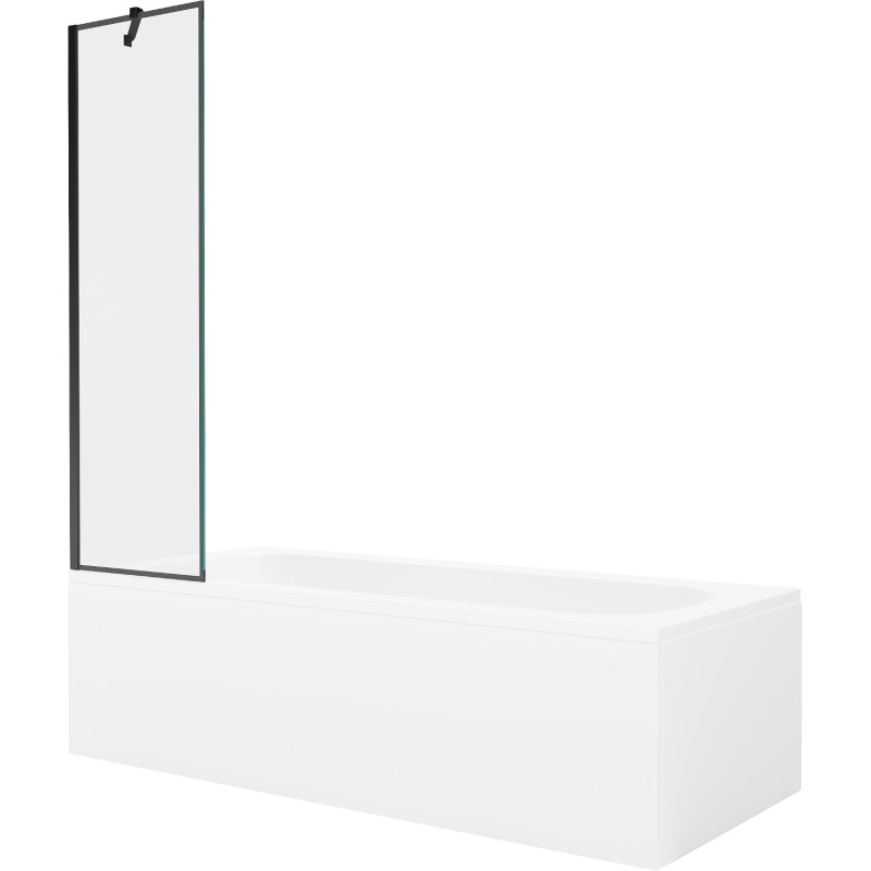 Mexen Vega téglalap alakú kád 160 x 70 cm burkolattal és 1-szárnyú paravánnal 50 cm, fekete minta - 550116070X9505007070