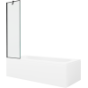 Mexen Vega téglalap alakú kád 160 x 70 cm burkolattal és 1-szárnyú paravánnal 50 cm, fekete minta - 550116070X9505007070