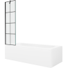 Mexen Vega téglalap alakú kád 160 x 70 cm burkolattal és 1 szárnyú 50 cm-es paravánnal, fekete mintával