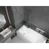 Mexen Vega cadă dreptunghiulară de 160 x 70 cm cu panouri si paravan cu 1 aripă 60 cm, transparent, crom - 550116070X9506000001