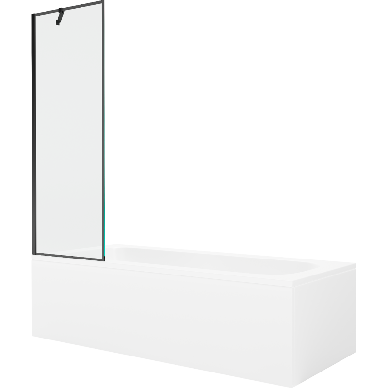 Mexen Vega téglalap alakú kád 160 x 70 cm burkolattal és 1 szárnyas paravánnal 60 cm, fekete mintázat