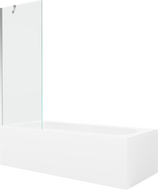 Mexen Vega téglalap alakú kád 160 x 70 cm burkolattal és 1-szárnyú paravánnal 70 cm, átlátszó, króm - 550116070X9507000001