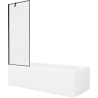 Mexen Vega téglalap alakú kád 160 x 70 cm burkolattal és 1 szárnyú paravánnal, fekete minta - 550116070X9507007070