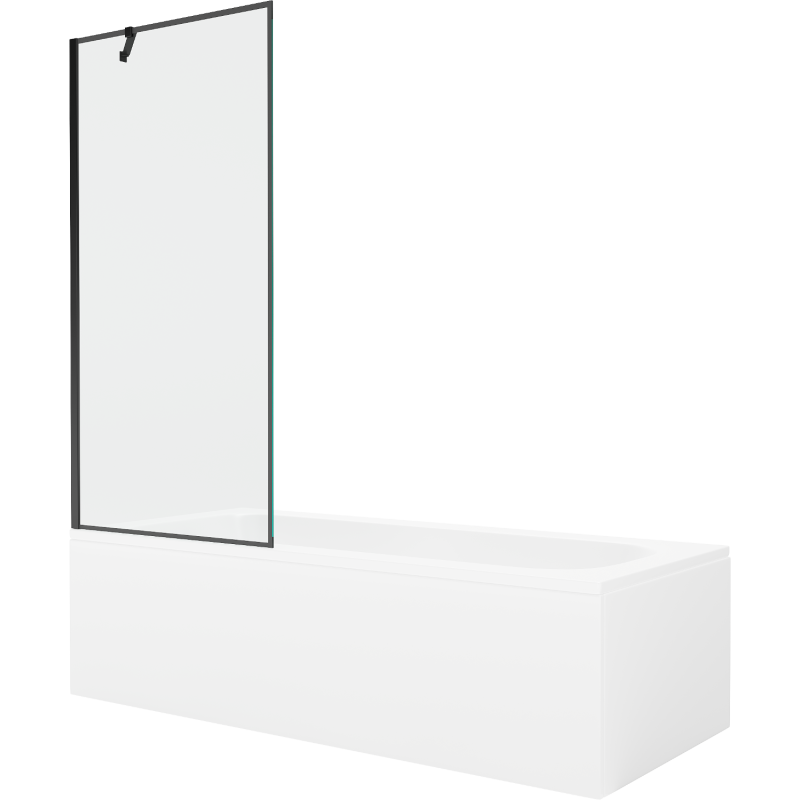 Mexen Vega 160 x 70 cm téglalap alakú kád burkolattal és 1 szárnyas kádparavánnal 80 cm, Fekete minta - 550116070X9508007070
