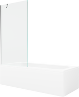 Mexen Vega cadă dreptunghiulară de 160 x 70 cm cu panouri si paravan cu 1 aripă 90 cm, transparent, crom - 550116070X9509000001