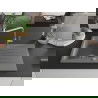 Mexen Cesar chiuvetă de granit cu un compartiment, cu picurător și baterie de bucătărie Flora, Gri - 6514-71-670401-00