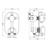 Baterie de cadă și duș termostatică Mexen Kai cu 3 ieșiri, neagră - 77602-70