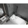 Cadă dreaptunghiulară Mexen Vega 160 x 70 cm cu carcasă și paravan cu 1 fluture 90 cm, transparent, negru - 550116070X950900007?