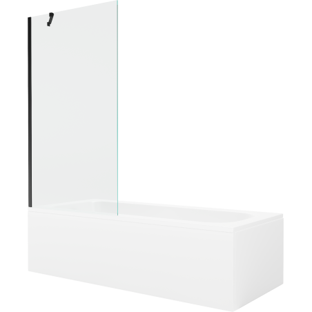 Cadă dreaptunghiulară Mexen Vega 160 x 70 cm cu carcasă și paravan cu 1 fluture 90 cm, transparent, negru - 550116070X950900007?