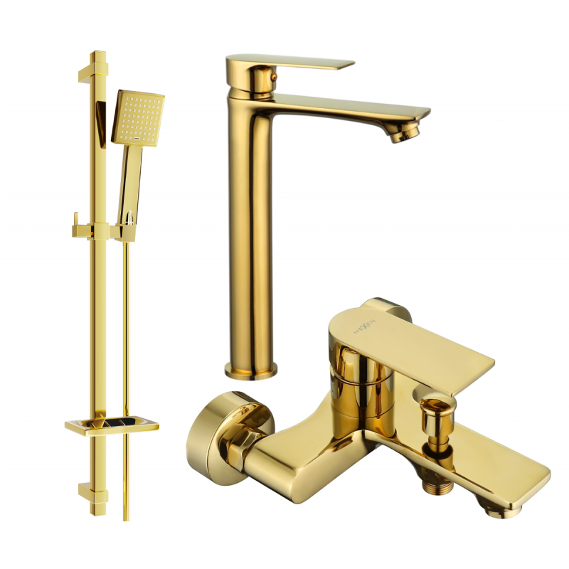 Mexen Royo DQ45 fürdőkád készlet, arany - 72213DQ45-50