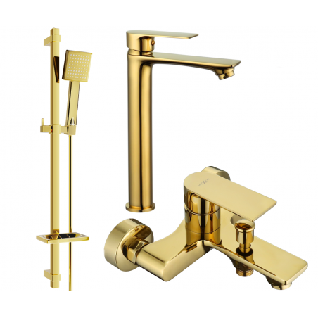 Mexen Royo DQ45 fürdőkád készlet, arany - 72213DQ45-50
