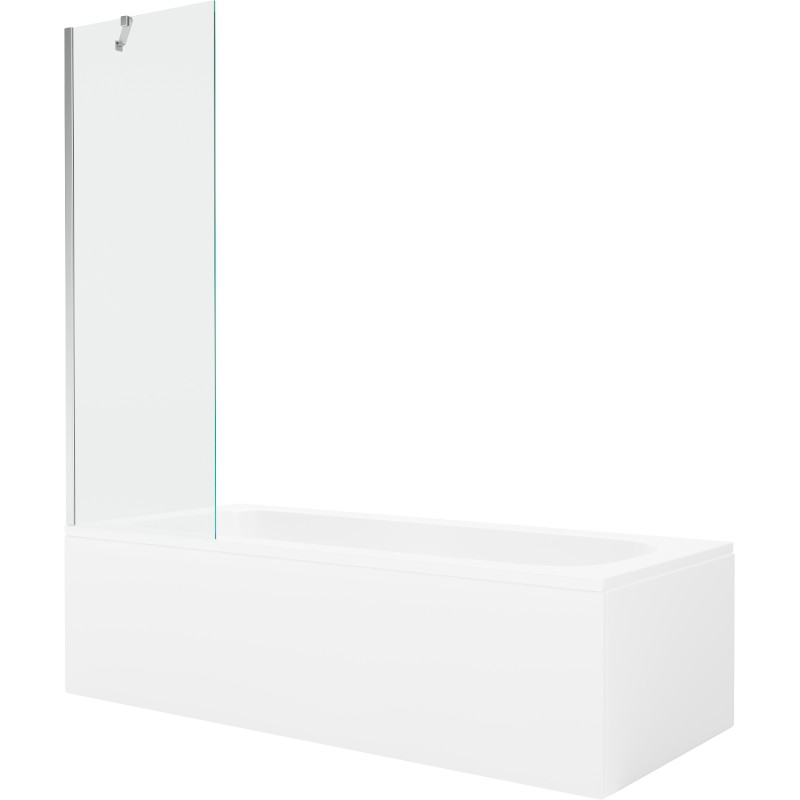 Mexen Vega 170 x 70 cm-es téglalap alakú kád burkolattal és 1 szárnyú paravánnal 60 cm, átlátszó, króm