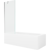 Mexen Vega cadă dreptunghiulară 170 x 70 cm cu carcasă și paravan cu 1 canat 70 cm, transparent, crom - 550117070X9507000001