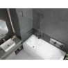 Mexen Vega cada dreptunghiulară 170 x 70 cm cu carcasă și paravan cu 1 canat 80 cm, transparent, crom - 550117070X9508000001